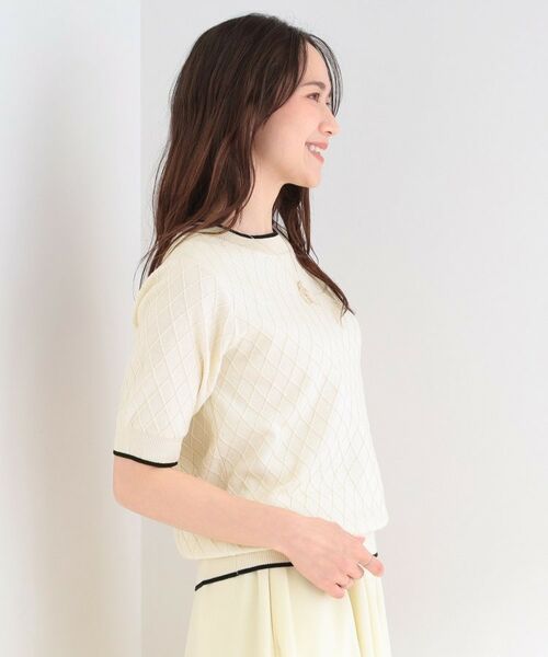 SHOO・LA・RUE / シューラルー ニット・セーター | ダイヤ柄ハーフ袖ニット | 詳細2