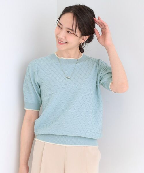 SHOO・LA・RUE / シューラルー ニット・セーター | ダイヤ柄ハーフ袖ニット | 詳細9