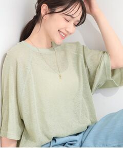 SHOO・LA・RUE / シューラルー カットソー | シアーワッフル ラグラン5分袖ゆるTシャツ