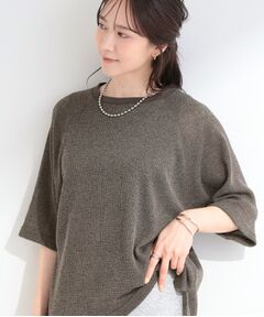 SHOO・LA・RUE / シューラルー カットソー | シアーワッフル ラグラン5分袖ゆるTシャツ