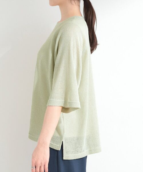 SHOO・LA・RUE / シューラルー カットソー | シアーワッフル ラグラン5分袖ゆるTシャツ | 詳細14