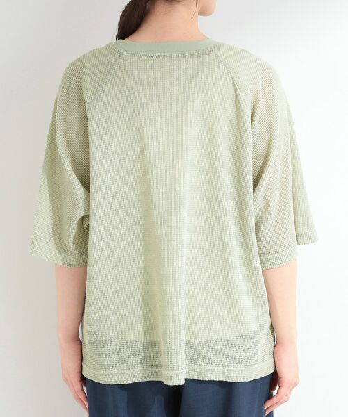 SHOO・LA・RUE / シューラルー カットソー | シアーワッフル ラグラン5分袖ゆるTシャツ | 詳細15