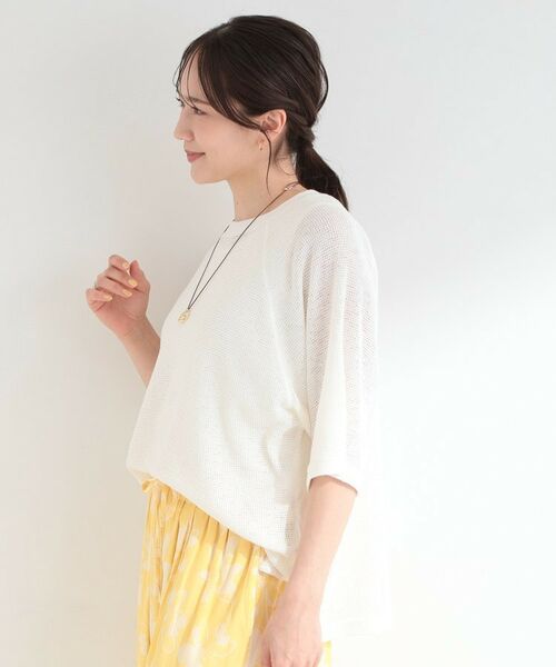 SHOO・LA・RUE / シューラルー カットソー | シアーワッフル ラグラン5分袖ゆるTシャツ | 詳細2