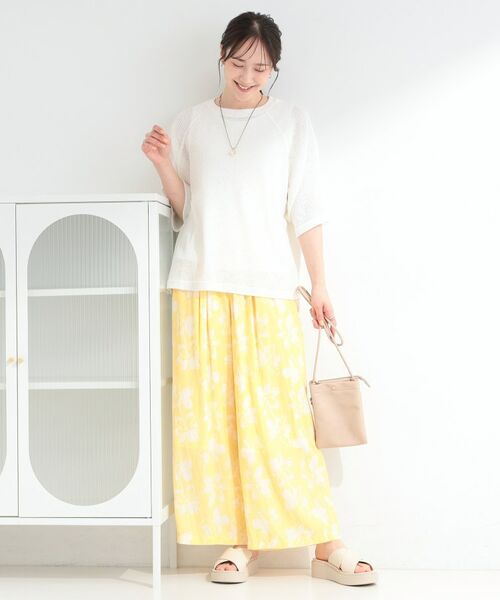 SHOO・LA・RUE / シューラルー カットソー | シアーワッフル ラグラン5分袖ゆるTシャツ | 詳細3