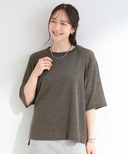SHOO・LA・RUE / シューラルー カットソー | シアーワッフル ラグラン5分袖ゆるTシャツ | 詳細9