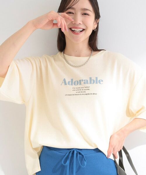 SHOO・LA・RUE / シューラルー カットソー | シアー裏毛 プリントアソート5分袖Tシャツ（オフホワイト(103)）