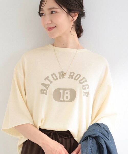 SHOO・LA・RUE / シューラルー カットソー | シアー裏毛 プリントアソート5分袖Tシャツ（オフホワイト(203)）