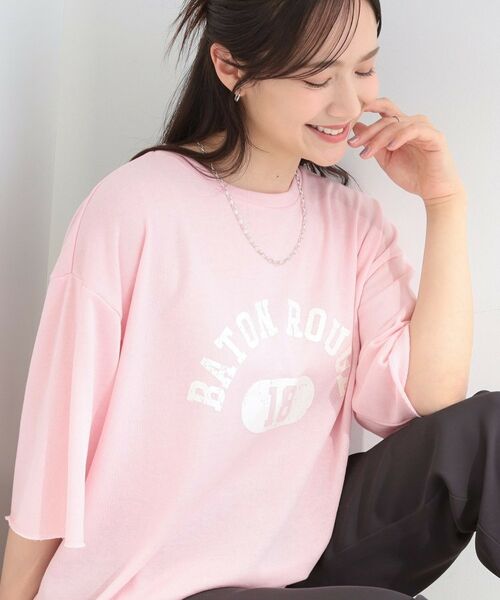 SHOO・LA・RUE / シューラルー カットソー | シアー裏毛 プリントアソート5分袖Tシャツ（ライトピンク(270)）