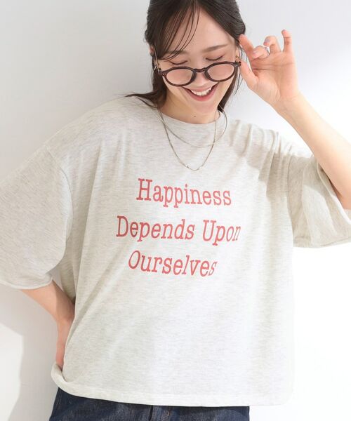 SHOO・LA・RUE / シューラルー カットソー | シアー裏毛 プリントアソート5分袖Tシャツ（ライトグレー(311)）