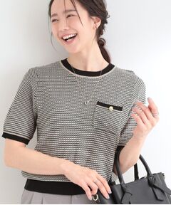 SHOO・LA・RUE / シューラルー ニット・セーター | カノコ編み金ボタンクルーネックニット