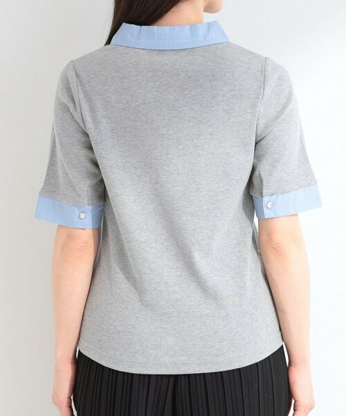 SHOO・LA・RUE / シューラルー カットソー | 【重ね着風】ダンガリー調異素材切り替え テレコポロトップス | 詳細11