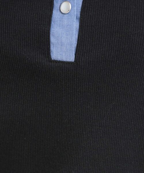 SHOO・LA・RUE / シューラルー カットソー | 【重ね着風】ダンガリー調異素材切り替え テレコポロトップス | 詳細8