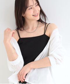 SHOO・LA・RUE / シューラルー キャミソール・チューブトップ | 【洗濯機可/S-LL】カップ付き Wストラップ テレコキャミソール