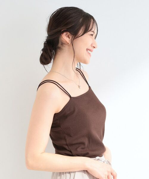 SHOO・LA・RUE / シューラルー キャミソール・チューブトップ | 【洗濯機可/S-LL】カップ付き Wストラップ テレコキャミソール | 詳細10