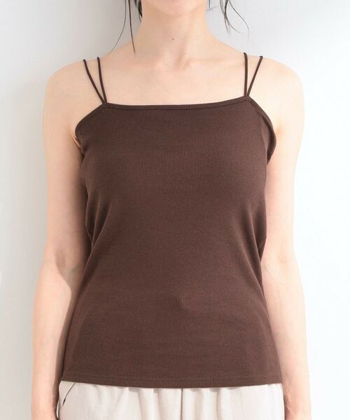 SHOO・LA・RUE / シューラルー キャミソール・チューブトップ | 【洗濯機可/S-LL】カップ付き Wストラップ テレコキャミソール | 詳細13