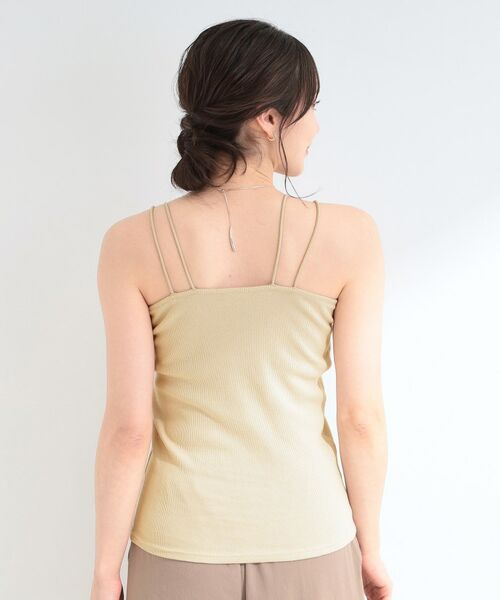SHOO・LA・RUE / シューラルー キャミソール・チューブトップ | 【洗濯機可/S-LL】カップ付き Wストラップ テレコキャミソール | 詳細2