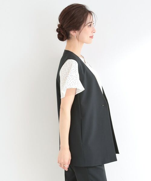 SHOO・LA・RUE / シューラルー ベスト | 【セットアップ可/イージーケア】カラーレスジレ | 詳細2