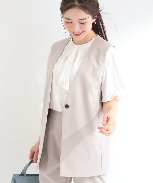 SHOO・LA・RUE / シューラルー ベスト | 【セットアップ可/イージーケア】カラーレスジレ（グレージュ(050)）