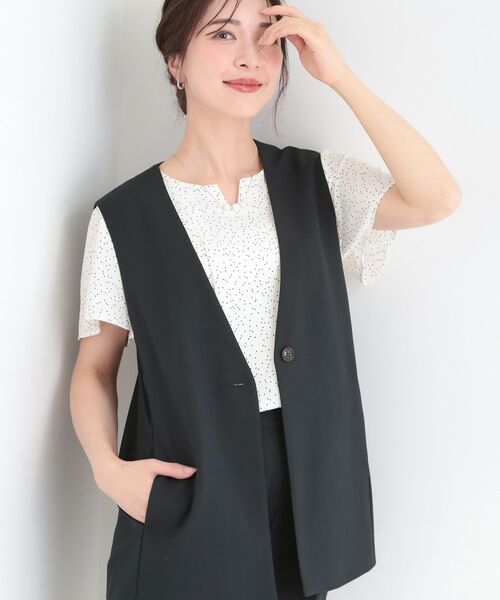 SHOO・LA・RUE / シューラルー ベスト | 【セットアップ可/イージーケア】カラーレスジレ（ネイビー(094)）