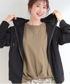 SHOO・LA・RUE / シューラルー パーカー | 【UVカット・接触冷感】指穴つき メタルジップフードパーカー