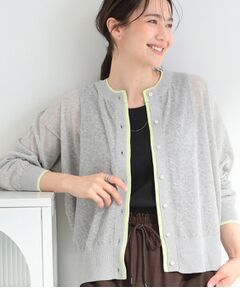 SHOO・LA・RUE / シューラルー カーディガン・ボレロ | 【S-LL/洗濯機可】レイヤード風 配色シアーカーディガン