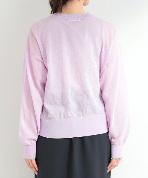 SHOO・LA・RUE / シューラルー カーディガン・ボレロ | 【S-LL/洗濯機可】レイヤード風 配色シアーカーディガン | 詳細15