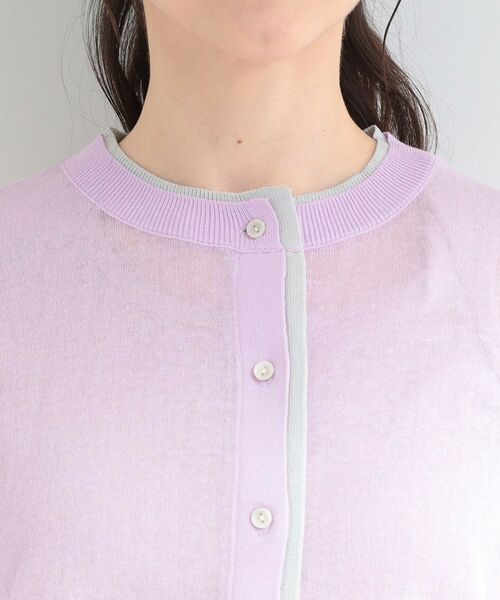 SHOO・LA・RUE / シューラルー カーディガン・ボレロ | 【S-LL/洗濯機可】レイヤード風 配色シアーカーディガン | 詳細16