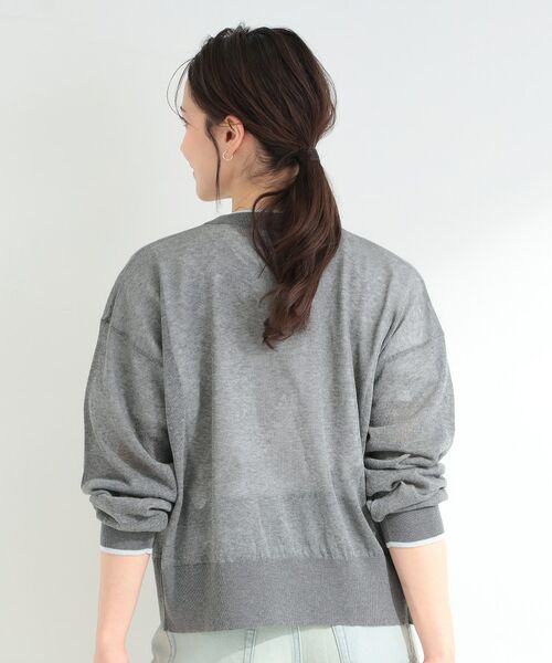 SHOO・LA・RUE / シューラルー カーディガン・ボレロ | 【S-LL/洗濯機可】レイヤード風 配色シアーカーディガン | 詳細5