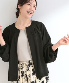 SHOO・LA・RUE / シューラルー レザーブルゾン・ジャケット | 【洗濯機可/UV/S-LL】程よい透け感 襟元タック シアーブルゾン