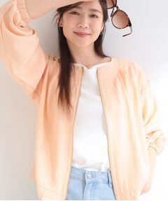 SHOO・LA・RUE / シューラルー レザーブルゾン・ジャケット | 【洗濯機可/UV/S-LL】程よい透け感 襟元タック シアーブルゾン