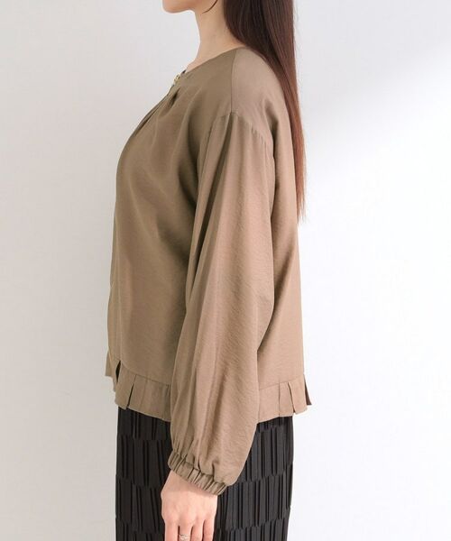 SHOO・LA・RUE / シューラルー レザーブルゾン・ジャケット | 【洗濯機可/UV/S-LL】程よい透け感 襟元タック シアーブルゾン | 詳細18