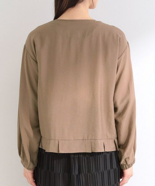 SHOO・LA・RUE / シューラルー レザーブルゾン・ジャケット | 【洗濯機可/UV/S-LL】程よい透け感 襟元タック シアーブルゾン | 詳細19