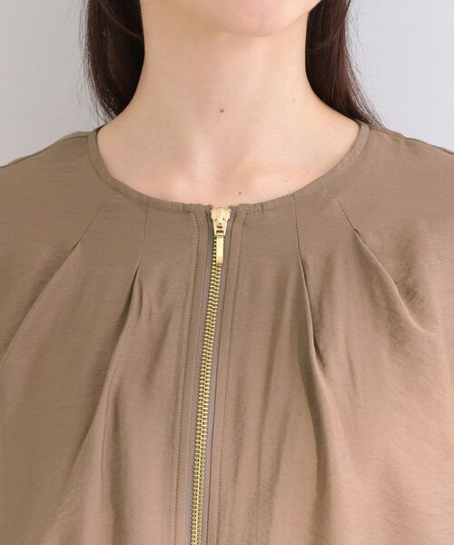 SHOO・LA・RUE / シューラルー レザーブルゾン・ジャケット | 【洗濯機可/UV/S-LL】程よい透け感 襟元タック シアーブルゾン | 詳細20