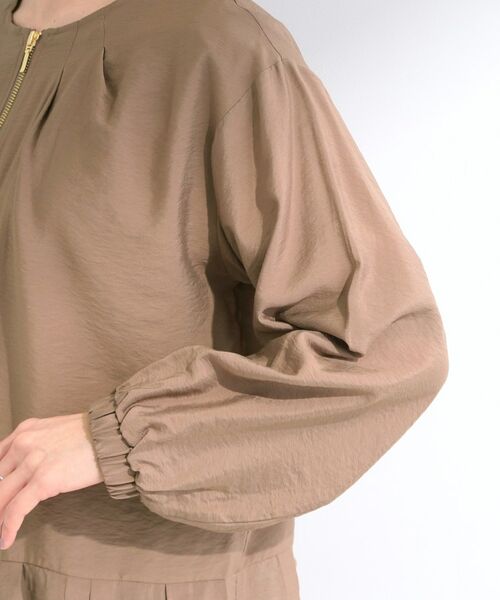 SHOO・LA・RUE / シューラルー レザーブルゾン・ジャケット | 【洗濯機可/UV/S-LL】程よい透け感 襟元タック シアーブルゾン | 詳細21