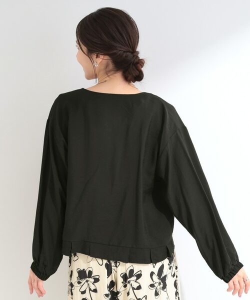 SHOO・LA・RUE / シューラルー レザーブルゾン・ジャケット | 【洗濯機可/UV/S-LL】程よい透け感 襟元タック シアーブルゾン | 詳細6