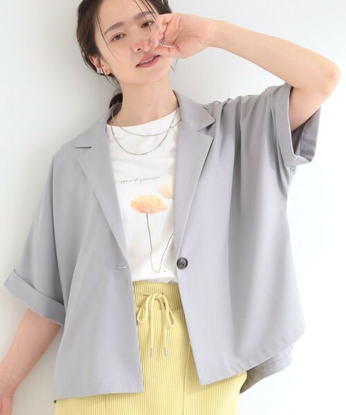 SHOO・LA・RUE / シューラルー テーラードジャケット | 【イジケア】半袖テーラードジャケット（グレー(012)）