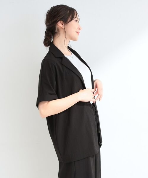 SHOO・LA・RUE / シューラルー テーラードジャケット | 【ひんやり/S-LL/セットアップ可】軽凛(かろりん)半袖ジャケット | 詳細3