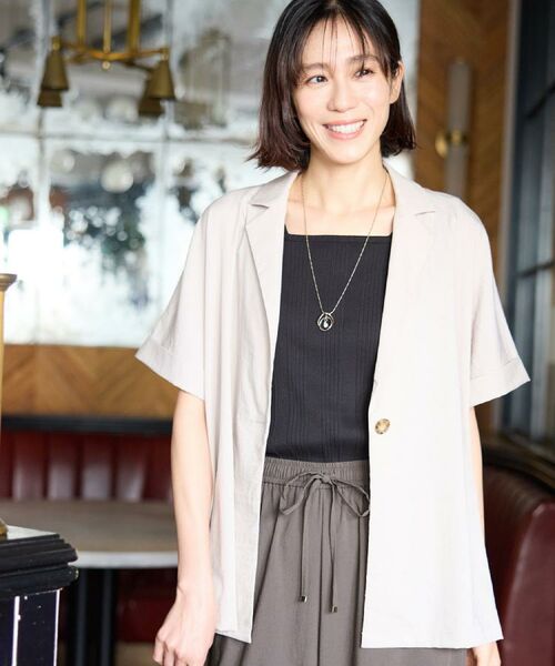 SHOO・LA・RUE / シューラルー テーラードジャケット | 【ひんやり/S-LL/セットアップ可】軽凛(かろりん)半袖ジャケット | 詳細30