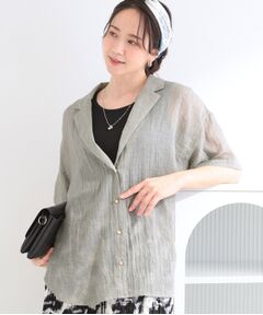 SHOO・LA・RUE / シューラルー テーラードジャケット | コットンライク半袖シャツジャケット