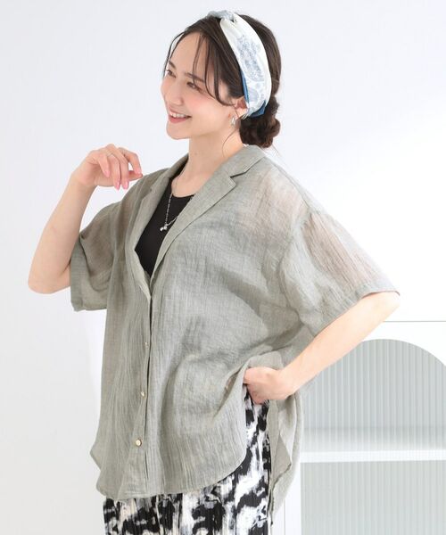 SHOO・LA・RUE / シューラルー テーラードジャケット | コットンライク半袖シャツジャケット | 詳細1