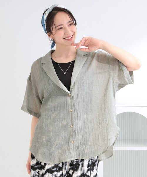 SHOO・LA・RUE / シューラルー テーラードジャケット | コットンライク半袖シャツジャケット | 詳細2