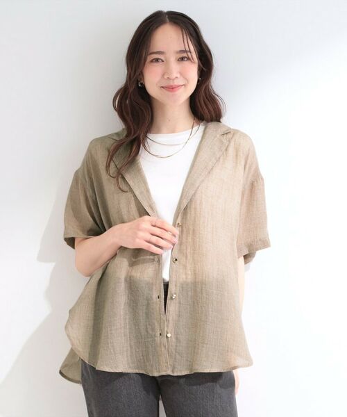 SHOO・LA・RUE / シューラルー テーラードジャケット | コットンライク半袖シャツジャケット | 詳細5