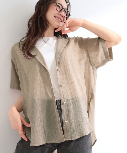 SHOO・LA・RUE / シューラルー テーラードジャケット | コットンライク半袖シャツジャケット（ベージュ(052)）