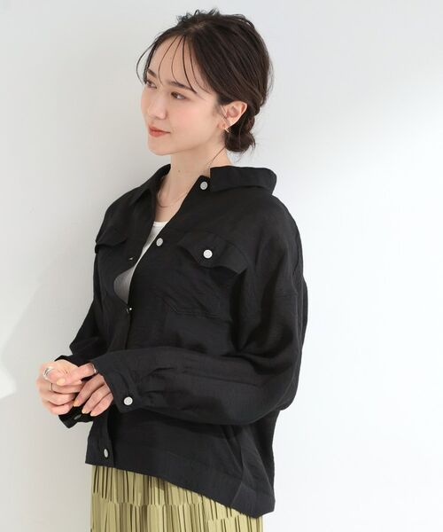 SHOO・LA・RUE / シューラルー レザーブルゾン・ジャケット | Gジャン風シアーシャツジャケット | 詳細6