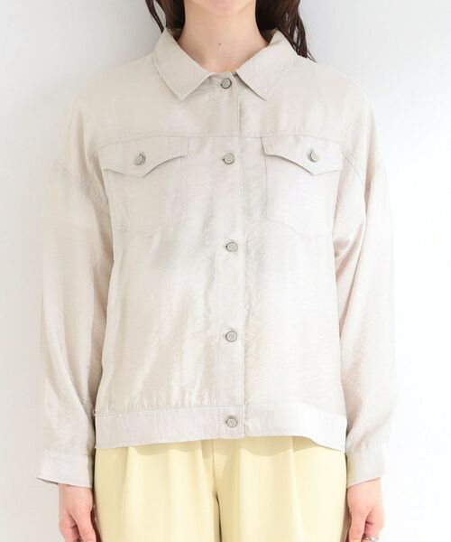 SHOO・LA・RUE / シューラルー レザーブルゾン・ジャケット | Gジャン風シアーシャツジャケット | 詳細9