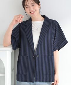 SHOO・LA・RUE / シューラルー テーラードジャケット | サッカーストライプシャツジャケット