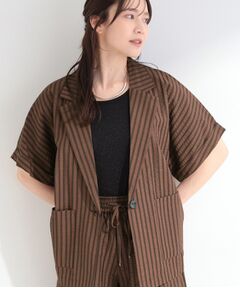 SHOO・LA・RUE / シューラルー テーラードジャケット | サッカーストライプシャツジャケット