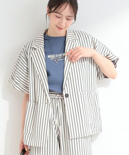 SHOO・LA・RUE / シューラルー テーラードジャケット | サッカーストライプシャツジャケット | 詳細1