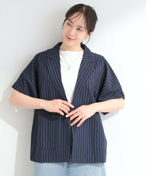 SHOO・LA・RUE / シューラルー テーラードジャケット | サッカーストライプシャツジャケット | 詳細16