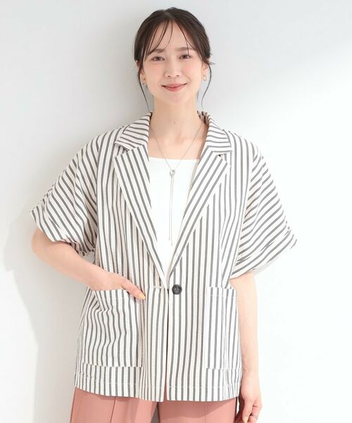 SHOO・LA・RUE / シューラルー テーラードジャケット | サッカーストライプシャツジャケット | 詳細2